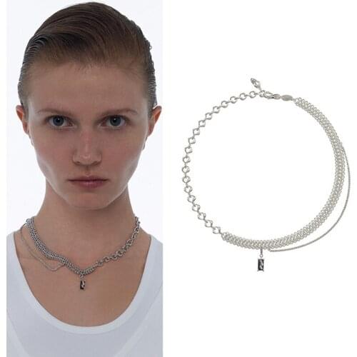 Online celebrity multi-layer tassel venom gem short necklace female splicing detachable chain clavicle chain spider