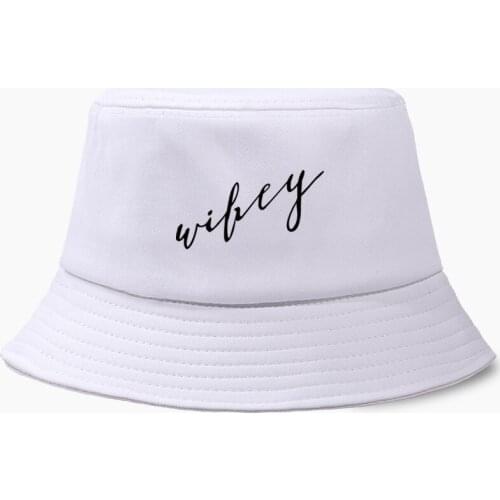Unisex Harajuku Bucket Hat With Letter Wifey Mens Outdoor Hiking Climbing Hunting Fishing Cap Womens Beach Sun Prevent Hats