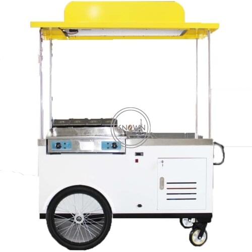 Hand Push Hot Dot Cart Mobile Snack Vending Tricycle Outdoor Cargo Bike with 4 Wheel