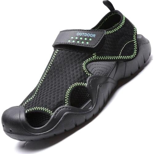 Summer Baotou sandals mens breathable wading shoes beach sandals mens outdoor anti slip wear-resistant large size sandals