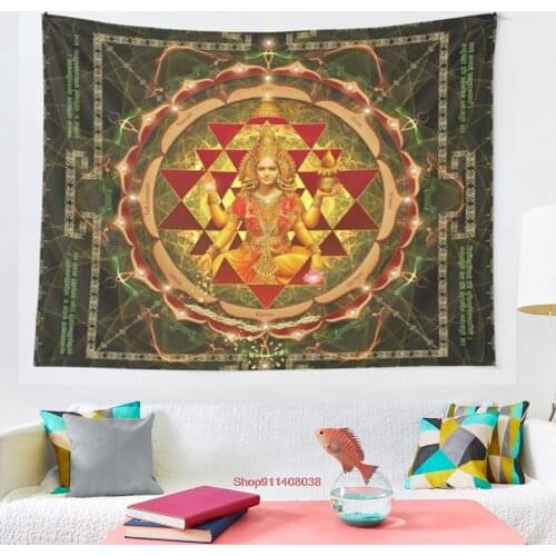 Shri Yantra Maha Lakshmi Ashtakam Abundance tapestry Wall Hanging Tapestry for Home Dorm Fantasy Decor