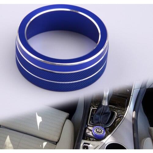 Blue Interior Multimedia Decoration Ring Knob Cover Fit for Infiniti Q50 2014 2015 2016 2017 2018 2019