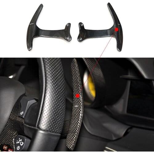 For Ferrari 488 GTB Steering Wheel Shift Paddle Panel Cowling Dry Carbon Fiber Steering Wheel Shift Extension Replacment
