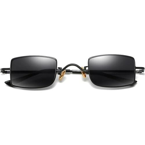 New Retro Classic Small Square Sunglasses Men Brand Designer Sun Glasses Women Vintage Metal Frame Black lens Eyewear UV400