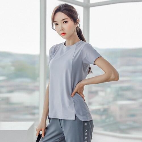 Sports T-shirt women loose ins net red fitness clothes spring thin section quick-drying short-sleeved yoga clothing shirt