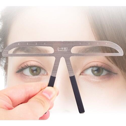 7 Style Metal Eyebrow Ruler Beauty Balance Tattoo Stencil Template Woman Makeup Shaping Position Measure Tools Eyebrow Stencil