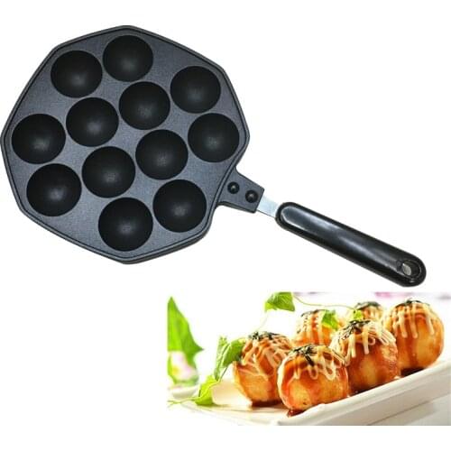 General Household Natural Gas DIY Octopus Balls Fried Fish Balls Bread Cake 12 Holes Metal Non-Stick Pan Mold Kitchen Cooking