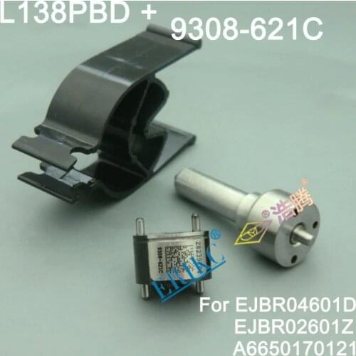 ERIKC 7135-649 Common Rail Injector Spare Parts Valve 9308-621C + Nozzle L138PBD for SSANGYONG A6650170121 EJBR04601D EJBR02601Z