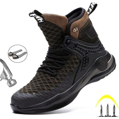 Safety Shoes Mens Fashion Steel Toe Cap Indestructible Work Boot Anti-smashing Anti-piercing Light Construction Comfort Sneakers