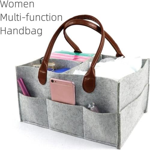 Foldable Felt Storage Bag Baby Diaper Caddy Organizer Car Travel Bag Nursery Basket DO