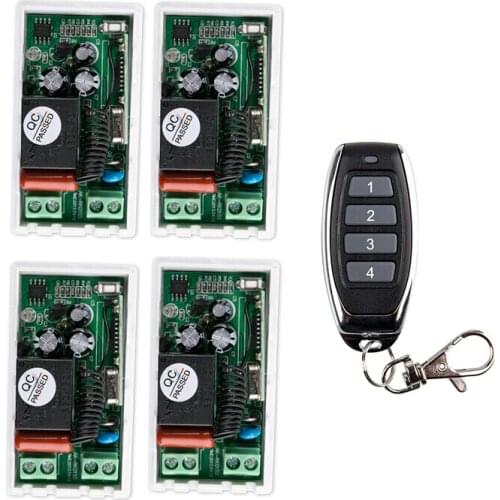 1 ch RF wireless remote control switch 220V easy connection 4* receiver+1* transmitter learning code