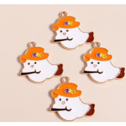 10pcs 23*23mm Cartoon Cloud Charms for Jewelry Making Enamel Alloy Charms for Necklaces Earrings Making Accessories DIY Craft