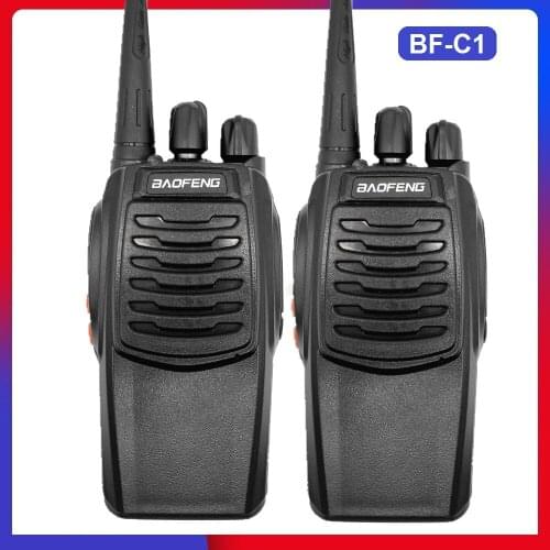 2pcs BAOFENG BF-C1 5W Walkie Talkie Transceiver Radio Station UHF 400-470MHz Portable CB Ham Radio Transmitter for Hunting 10KM