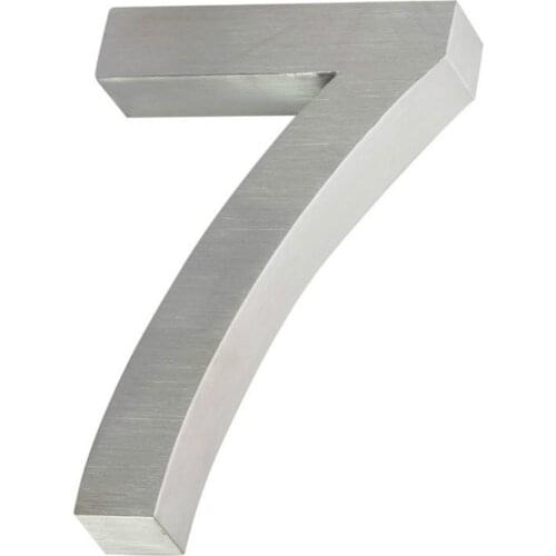 200mm 3D Brushed stainless steel house number signs ourdoors Modern big sign address numbers for Homes Weather Resistant Durable