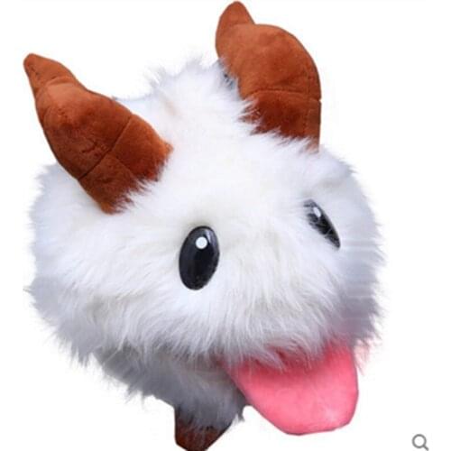25cm cartoon Anime games white Poro Plush toys Cute monster doll toys hat caps gifts Anime Soft toys Beanies