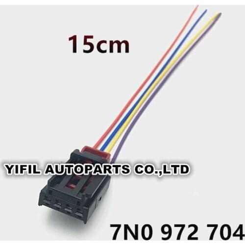 4 Pin/Way Female Car Tail Lamp Connector Rear Light Seat Heating Plug For VW 7N0 972 704 With 15cm 18AWG Wire 7N0972704