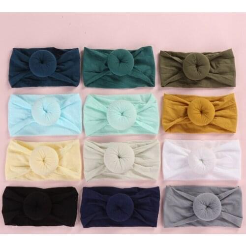 40 pcs Baby Girls Wide Nylon Headbands Super Soft Traceless Newborn Baby Nylon Turban Toddler Infants Head Wraps Fit One Size