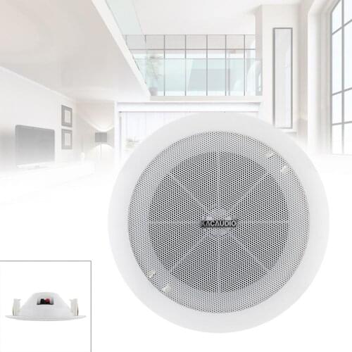 6.5 Inch 6W Fashion Microphone Input USB MP3 Player Ceiling Speaker Public Broadcast Background Music Speaker for Home