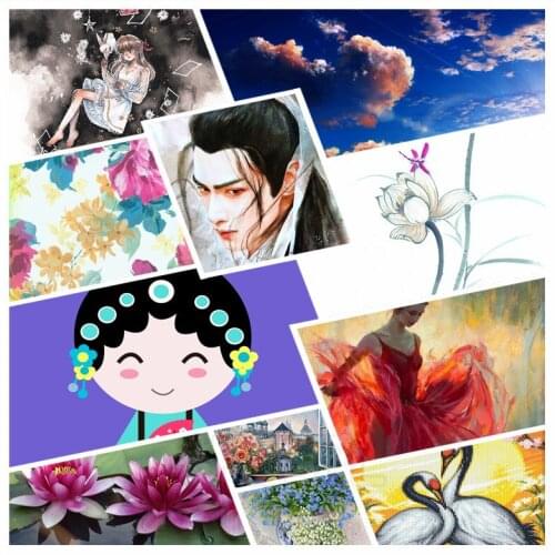 Diy Diamond Painting Ancient Style Beautiful Male Oil Painting Cartoon Version Opera Artist Huadan Home Decoration Porch Poster