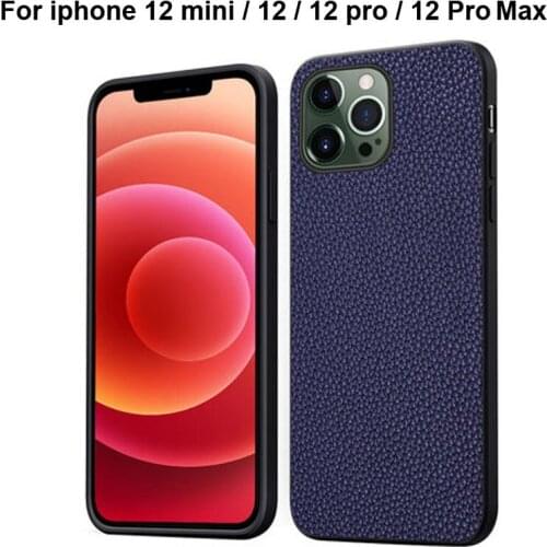 For iphone 12 pro Case Genuine Leather Protective For iphone 12 Pro Max Phone shell For iphone 12 Mini Thin Cover Slim casings