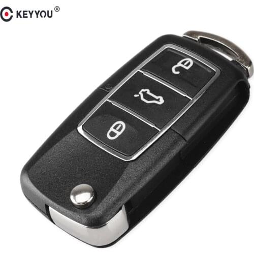 KEYYOU Refit flip key shell case fits For VW Skoda seat FOB no blade NO remote no chip auto accessories 1pc