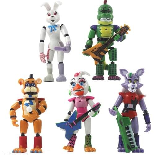 5pcs/lot Five Nights At Freddys Figure Toy FNAF Model Toys Horror Bonnie Bear Foxy Freddy PVC Action Figurine Kid Birthday Gift