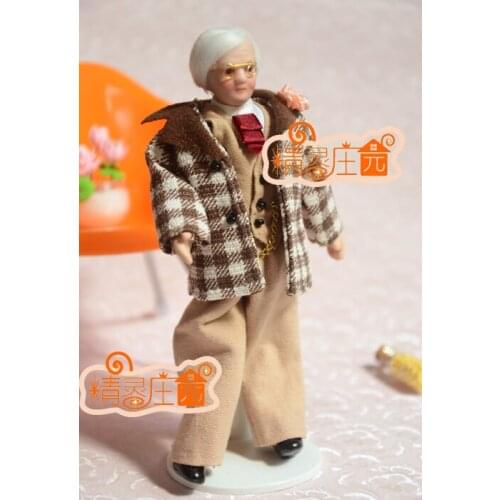 G05-X531 children baby gift Toy 1:12 Dollhouse mini Furniture Miniature rement old man 1pcs