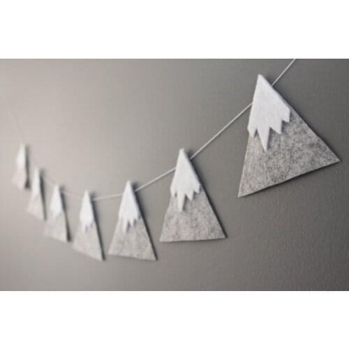 Snowy Mountain birthday felt Garlands baby shower buntings Church nursery decor baptism banners