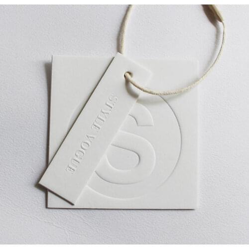 Customized tag garment hang tag debossed tag custom clothing label paper tag with own logo