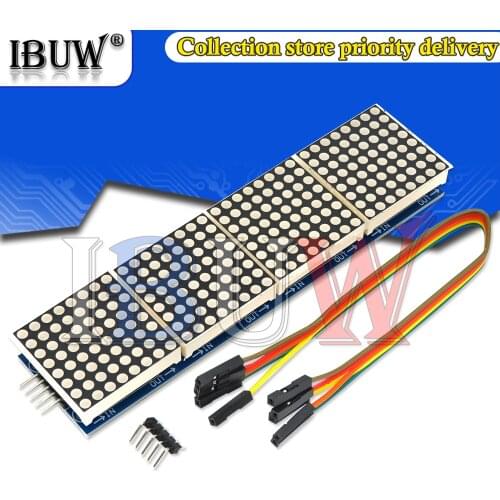 RED MAX7219 Dot Matrix Module Microcontroller 4 In One Display with 5P Line 4 in 1