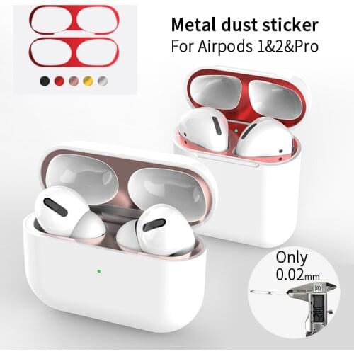 Metal Dust Guard Sticker For Airpods Pro Skin Protective Sticker For AirPods 2 Earphone Charging Box Case Cover Shell ALLK