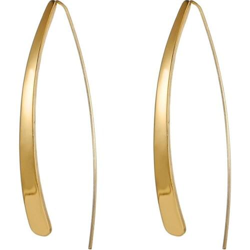 Metal Earrings For Women 2021 Korean Fashion Piercing Jewelry Gold Silver Plated Long Water Drop Dangle Earrings For Women