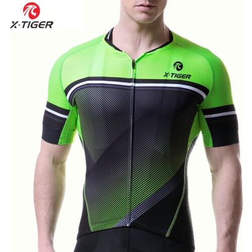 X-TIGER Cycling Jersey Man Summer Breathable Quick Dry Bicycle Clothing Short Sleeves Mountain Non-Slip Pro Bike Jersey Shirts
