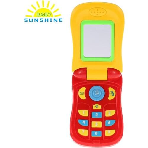 Coolplay Colorful Toy Phone Baby Music Cellular Phone Toy Musical Mobile Phone Cellphone Enlightment Toy with Lights and Mirror