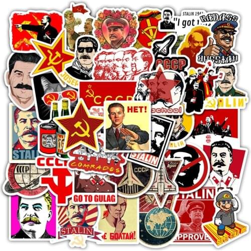50 PCS World War II CCCP Graffiti Stickers Classic Kids DIY Toy Bike Travel Luggage Guitar Laptop Waterproof PVC Sticker Decals