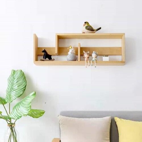 Chinese Style Solid Wood Wall Shelf Room Wall Creative Combination Partition Wall Hanging Shelf Goods Shelves Shelf Organizer