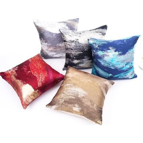 Pillow Covers Cases Black Contemporary Grey Gold Abstract Painting Gallery Interior Lines Christmas Pillowcase 45*45cm