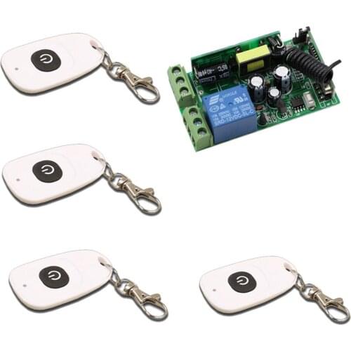 AC 85V-250V Wireless Remote Control Switch System 1CH Relay Receiver & Waterproof Transmitter Door Gate Accessories