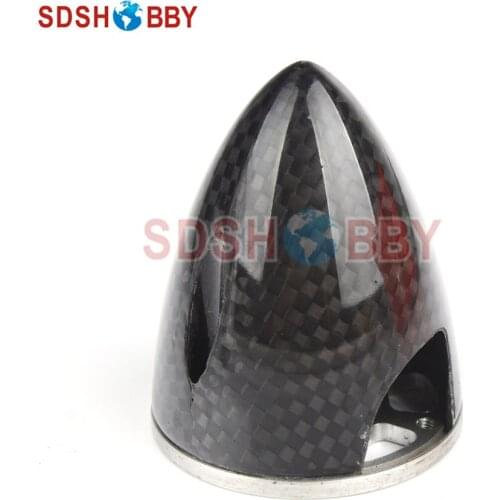 RC Model 2.5"(63.5mm) Carbon Fiber Bullet Spinner with Aluminum Back Plate 3K Surface Processing