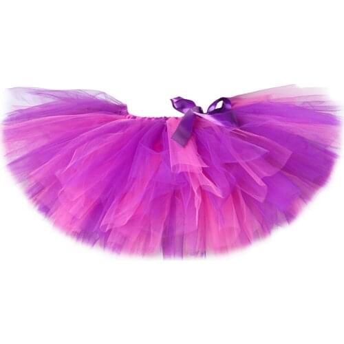 Pink & Purple Girls Tutu Skirt Handmade Fluffy Tulle Children Skirts Girls Kids Party Dance Ballet Pettiskirt Birthday Baby Tutu