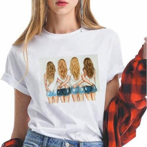 Bff Sister Shirts Graphic Tshirt Fashion European Streetwear Summer Casual O-Neck Well Being Y2K Women Clothing Free Shipping