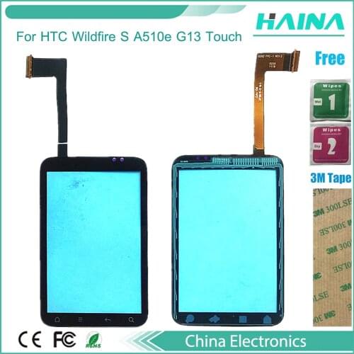 Phone Touch Panel Touchscreen For HTC Wildfire S A510e G13 Touch Screen Front Glass Capacitive Sensor Lens Parts +tape