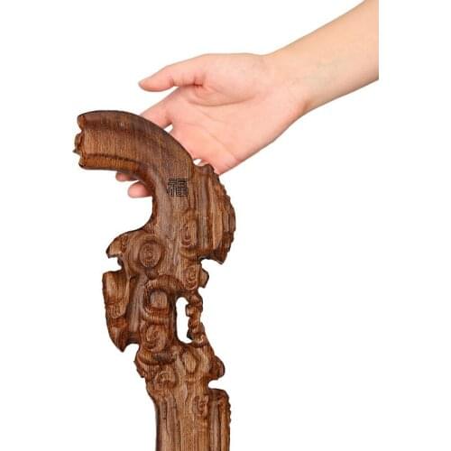 Home decoration Mahogany wood wooden crutch wings old crutches elderly cane retro new year birthday of Ganoderma lucidum