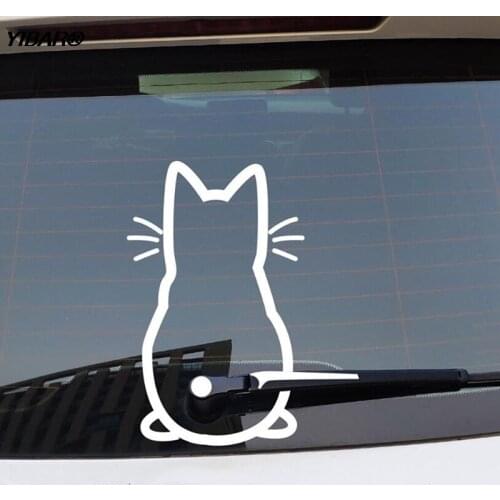 Kitty Cat Car Windshield Wiper Vinyl Art Sticker Decor Lovely Animal Cat Mural Art Decal For Car Window Loptop Decoration