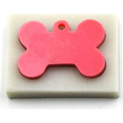 Adorable Shiny dog bone keychain silicone mold DIY Chocolate candy handmade soap silicone mold