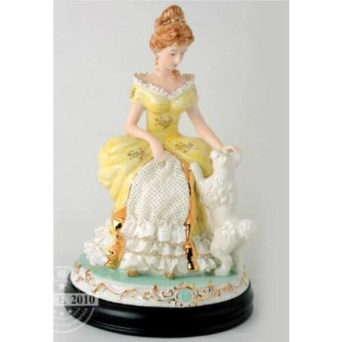 Top-grade ceramics handicraft decorations Italian style exquisite Western beauty and dog gifts household jewelry