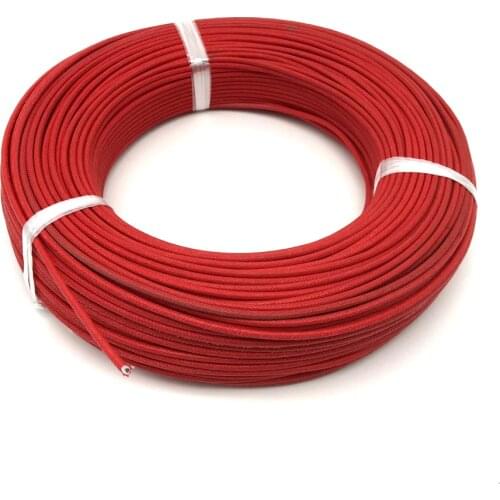 High Temperature Resistant Wire 0.3/0.5/0.75/1/1.5/2/2.5/4mm2 Glass Fiber Braided Wire for Heating Cable, Film Connecting