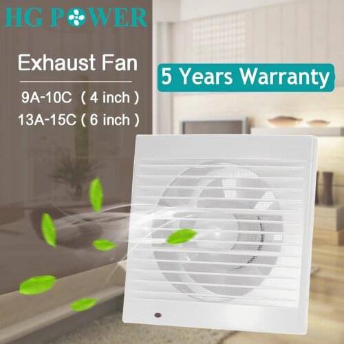 6'' Silent Ceiling Window Exhaust Fan Air Grille Wall Extractor For Toilet Bathroom Kitchen Hood Ventilation Outlet Household