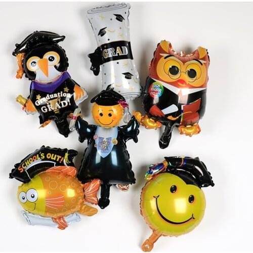 10pcs Mini Good Luck graduate Foil Balloons Graduation Ceremony Party Decorations baby shower girl boy Graduation party supplies