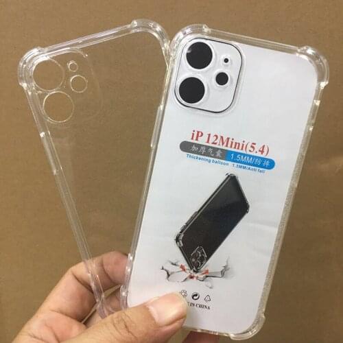 100pcs 1.5MM Air Cushion Clear Transparent Case Soft TPU Silicone Cover For iPhone 13 Pro Max 12 Mini 11 XS XR X 8 7 6 Plus SE